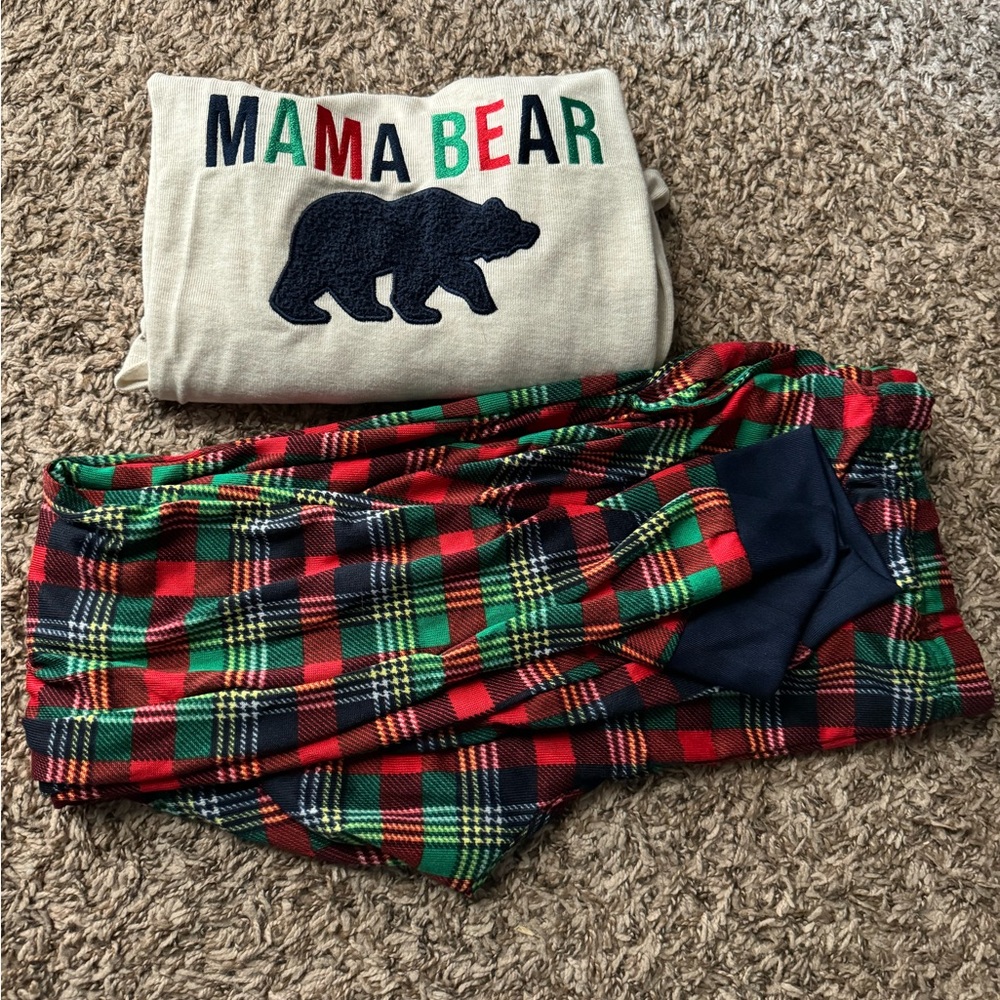 Mama bear family matching pajamas